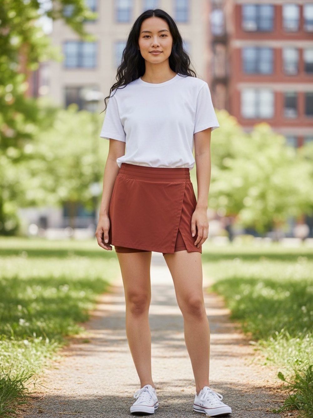 Zella Everyday Wrap Skort - Rust